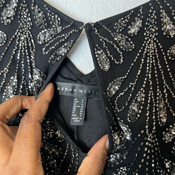 Aidan Mattox Beaded Trapeze Dress - Picture 9 of 10